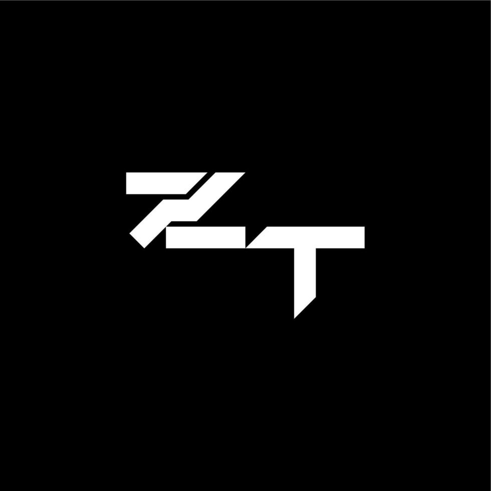 ZT letter bold futuristic concept techno style modern monogram initial vector