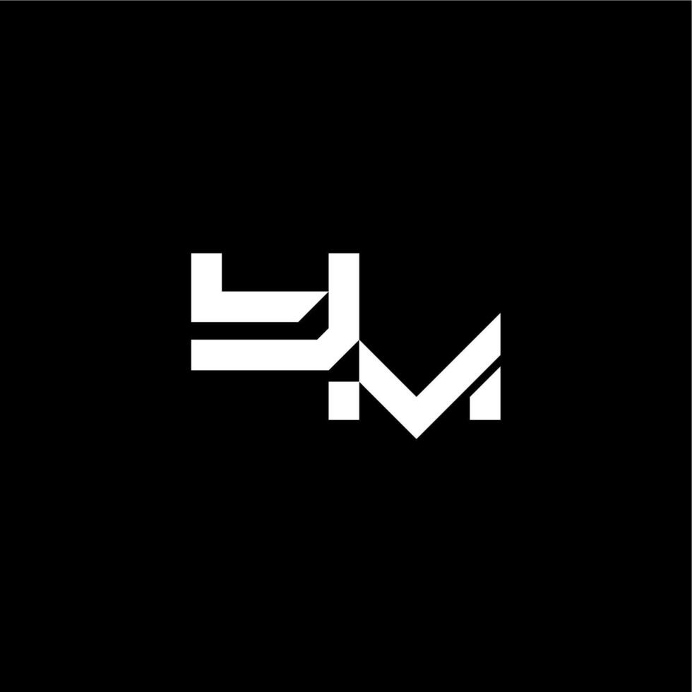 YM letter bold futuristic concept techno style modern monogram initial vector