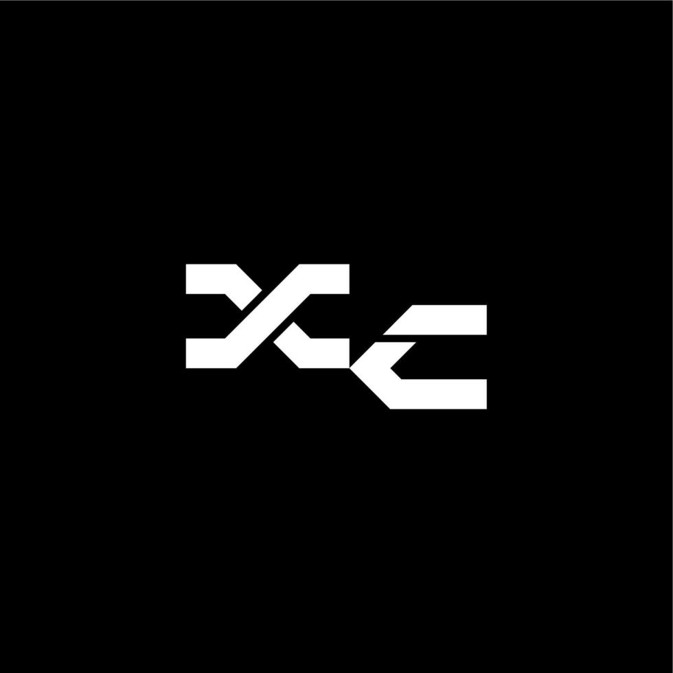 XC letter bold futuristic concept techno style modern monogram initial vector