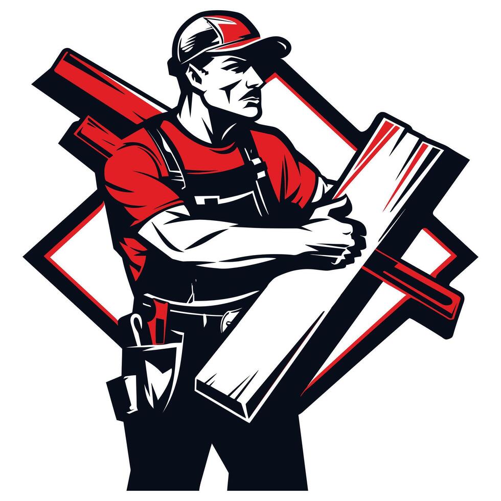 illustration of wood craftsmen at work vector