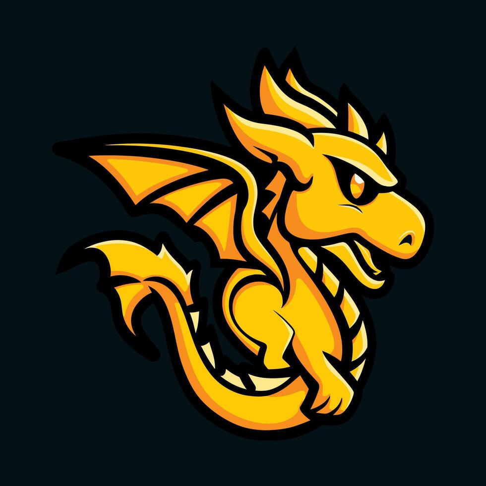 illustration of a spouting baby dragon head on a black background vector
