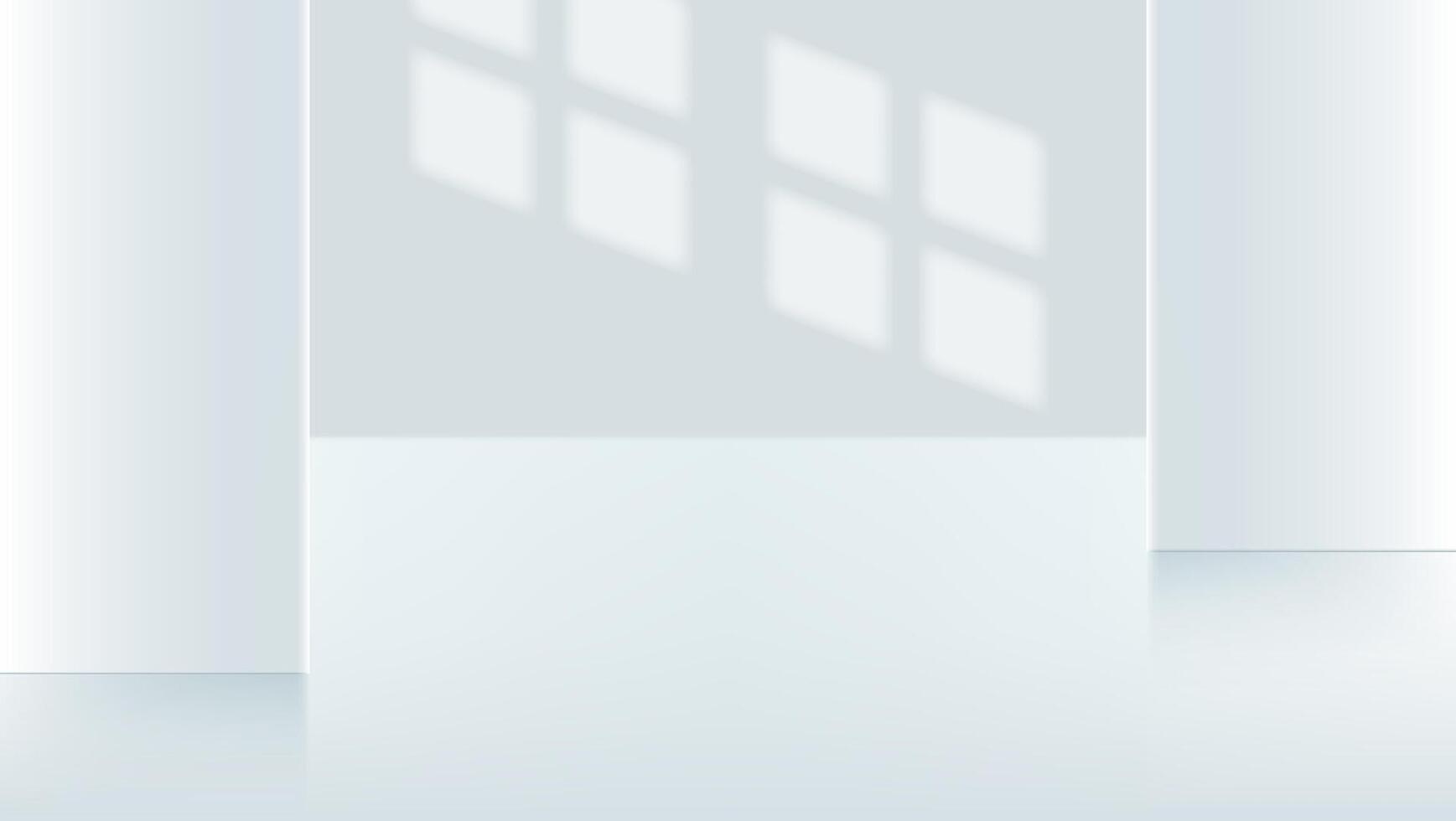 realistic white interior room background. 3d white product display presentation vector