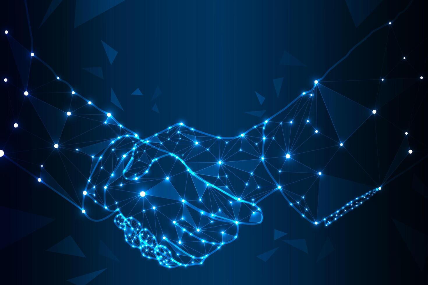 Handshake Abstract image Handshake in the form of a starry sky and consists of points vector