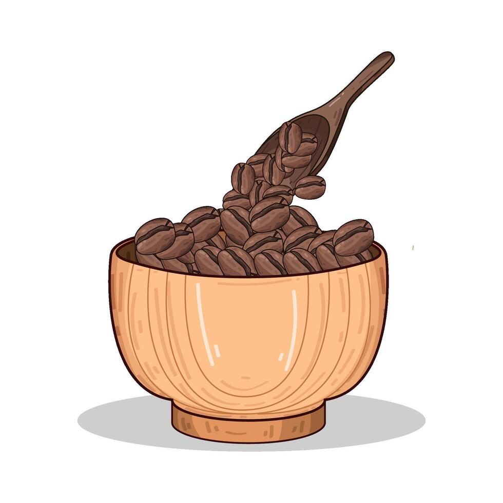 Illustration of coffee bean vector