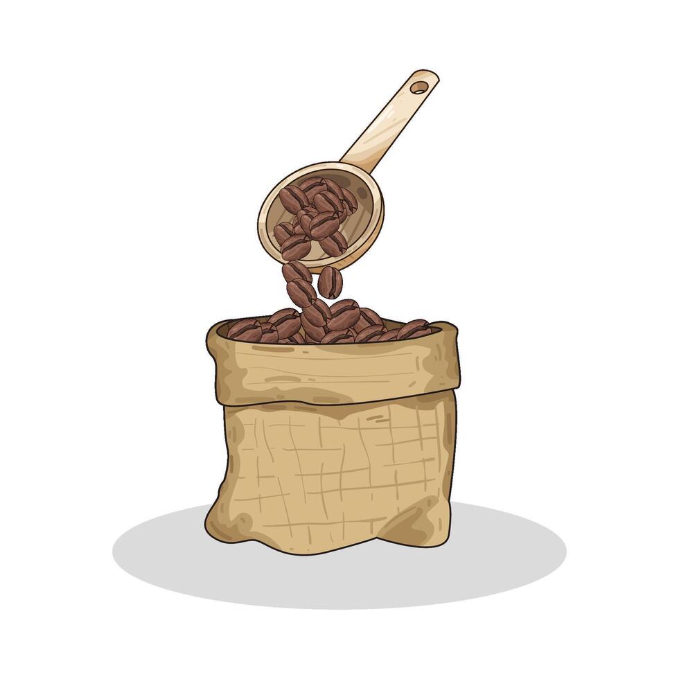Illustration of coffee bean vector