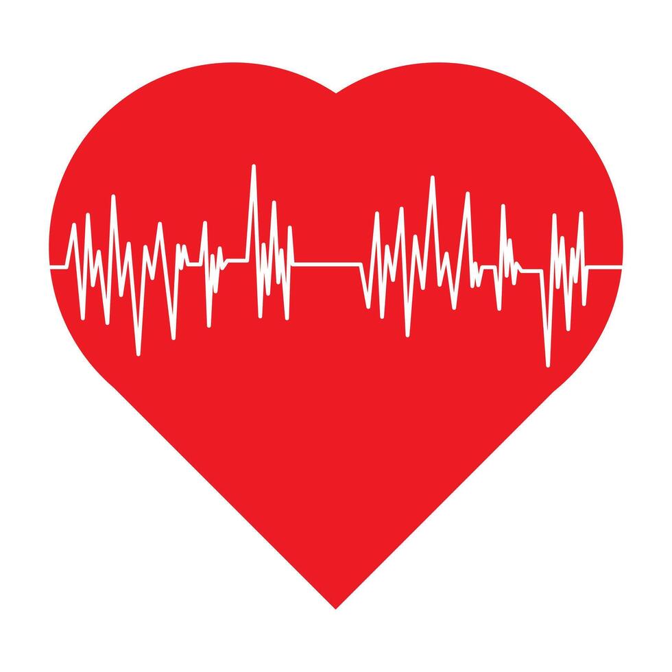 heart beat pulse flat icon for medical apps and websites vector