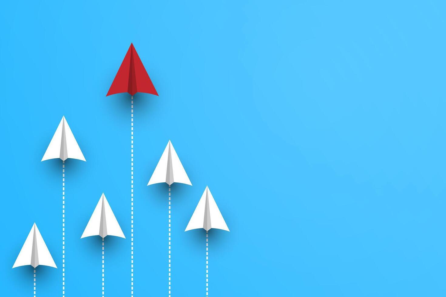 Paper plane leadership concept. Business teamwork, following leader, success, leadership illustration. vector