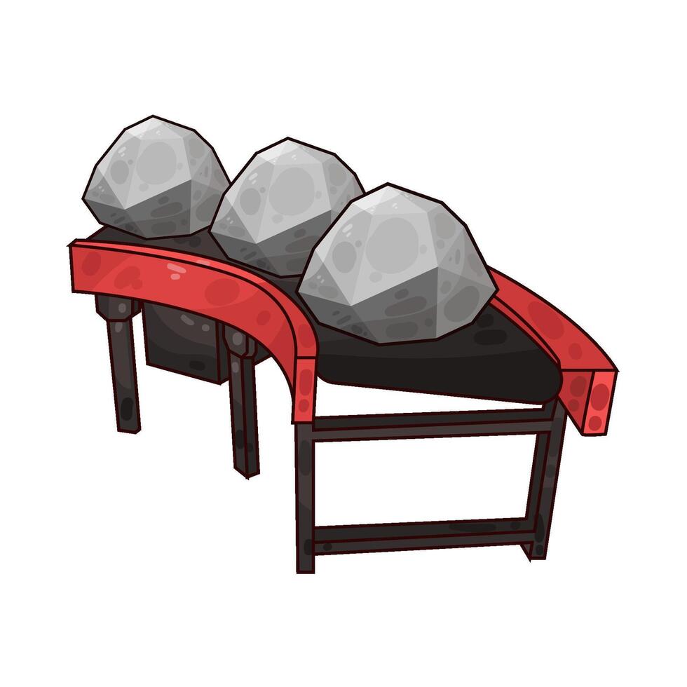 Illustration of stones on the conveyor vector