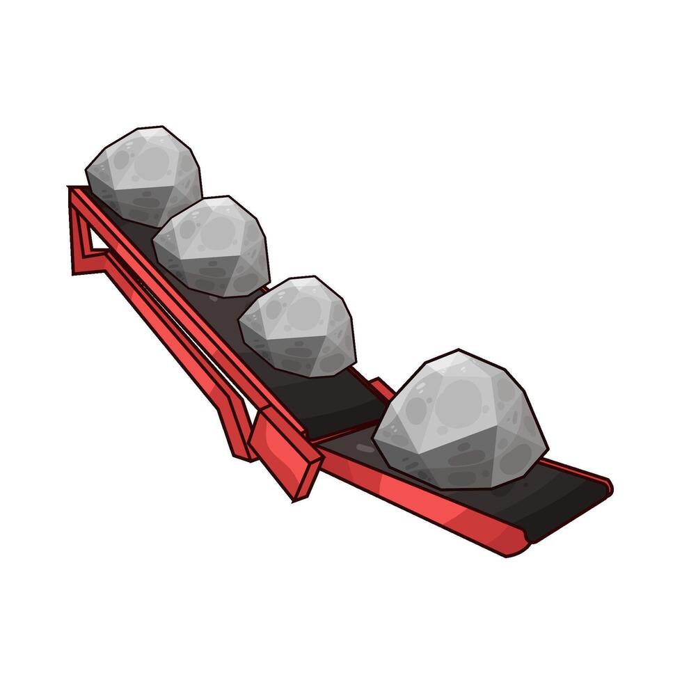 Illustration of stones on the conveyor vector
