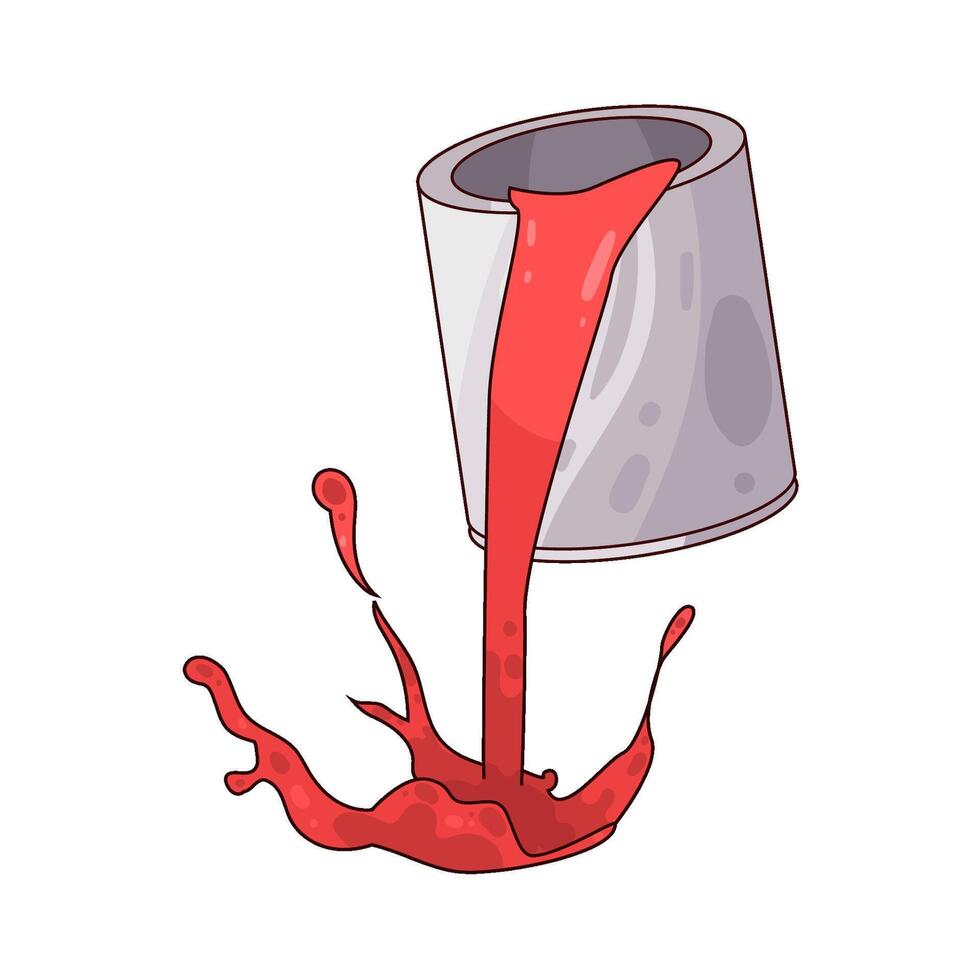 Illustration of red paint bucket vector