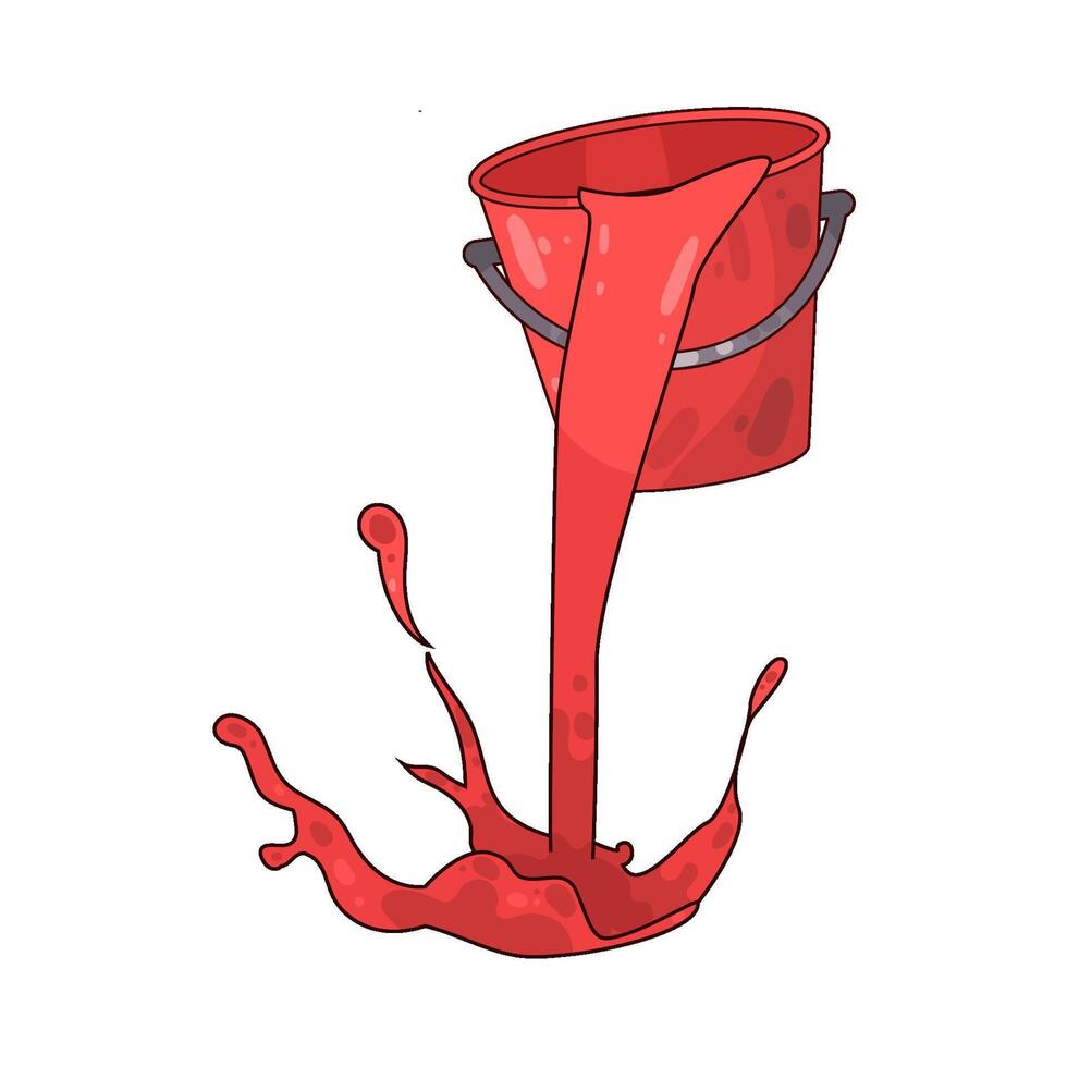 Illustration of red paint bucket vector