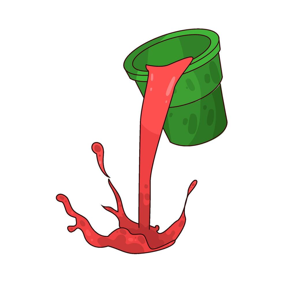 Illustration of red paint bucket vector