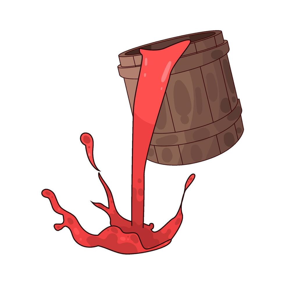 Illustration of red paint bucket vector
