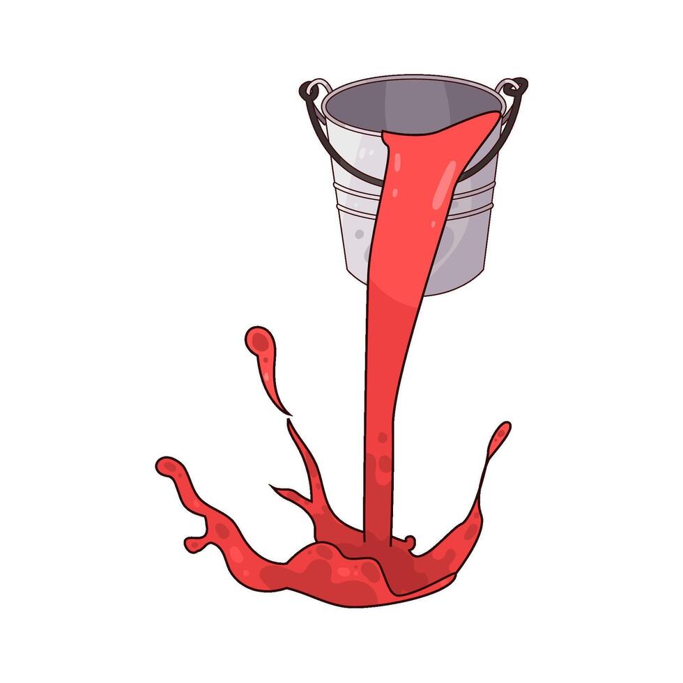 Illustration of red paint bucket vector