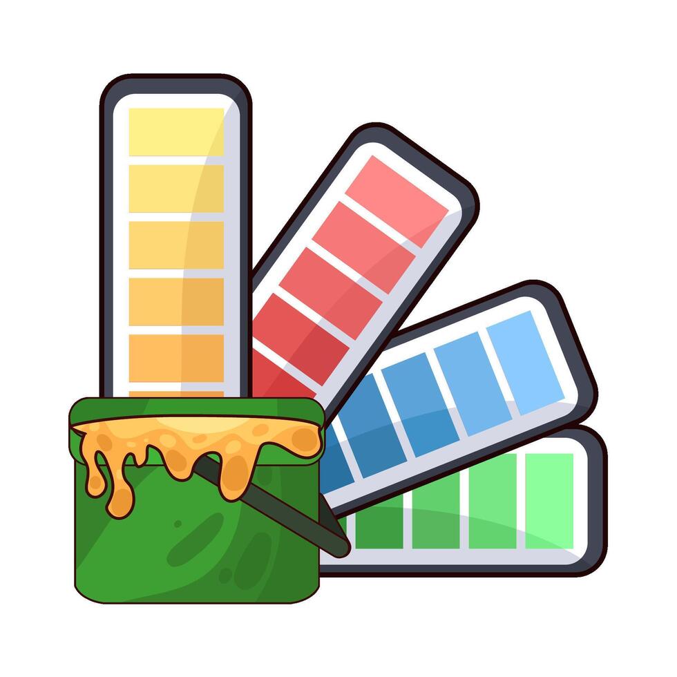 Illustration of yellow paint bucket vector