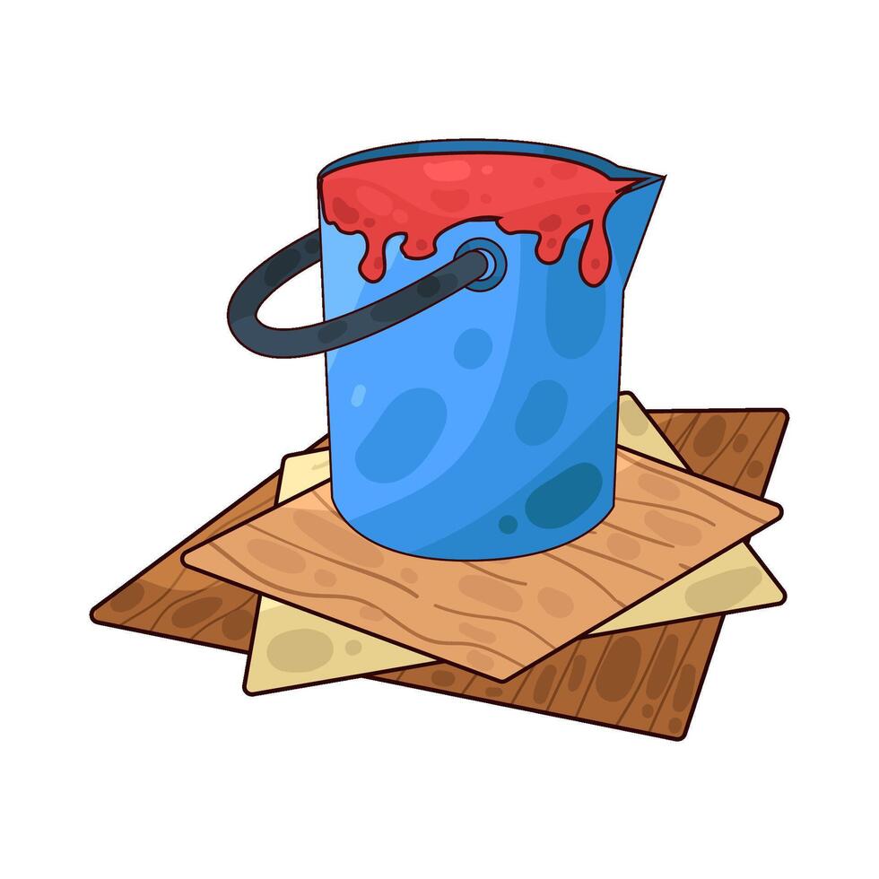 Illustration of red paint bucket vector