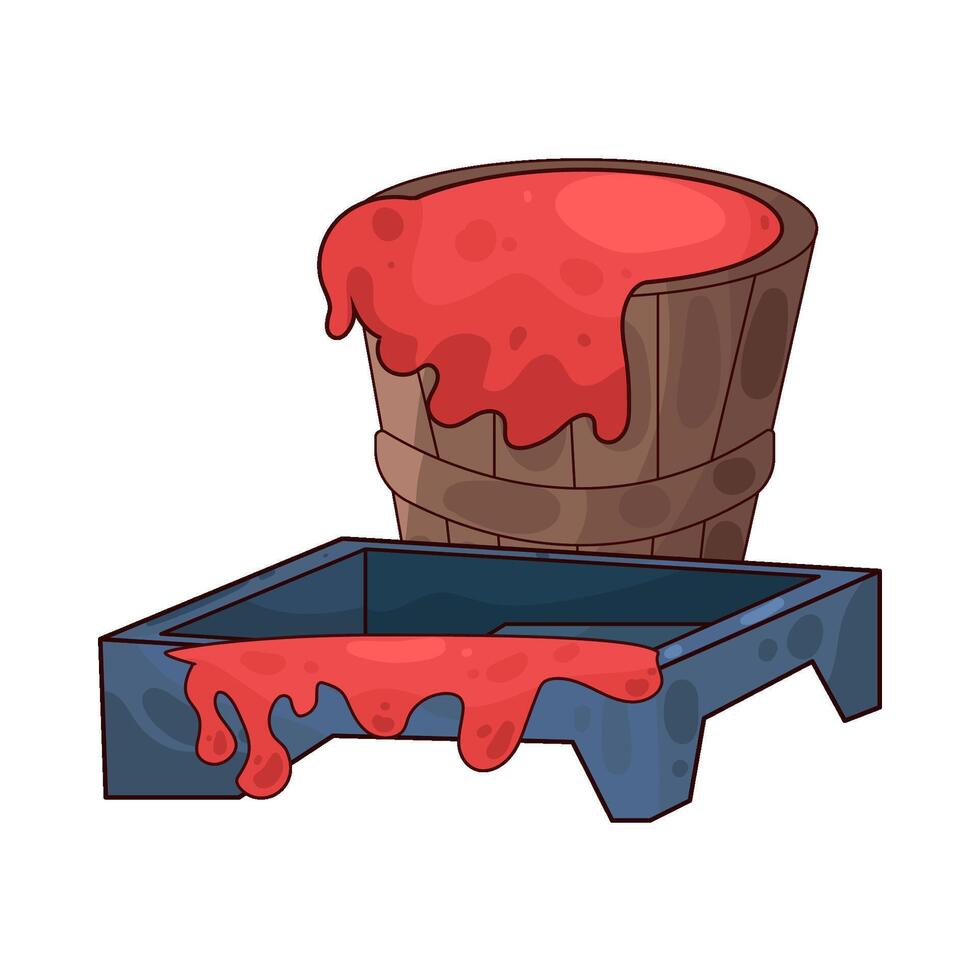 Illustration of red paint bucket vector