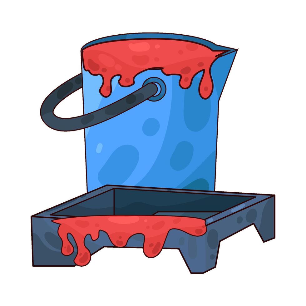 Illustration of red paint bucket vector