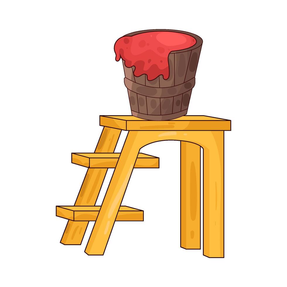 Illustration of red paint bucket vector
