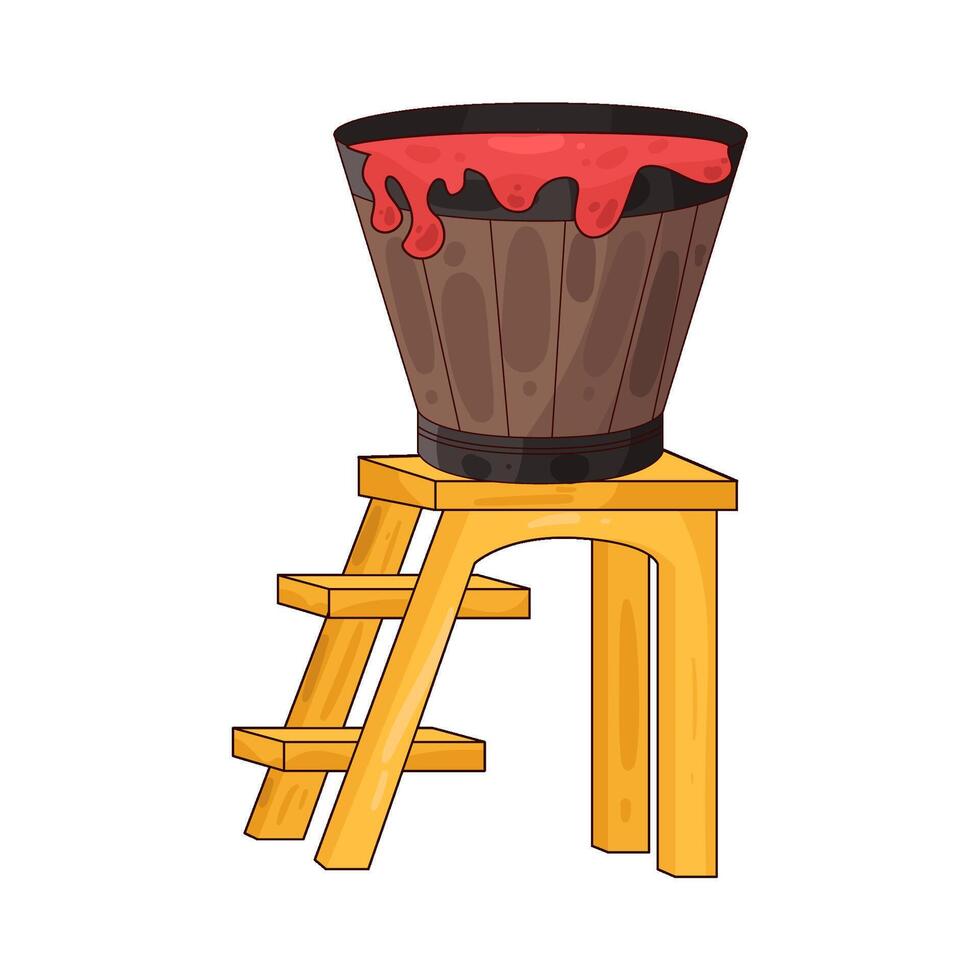 Illustration of red paint bucket vector