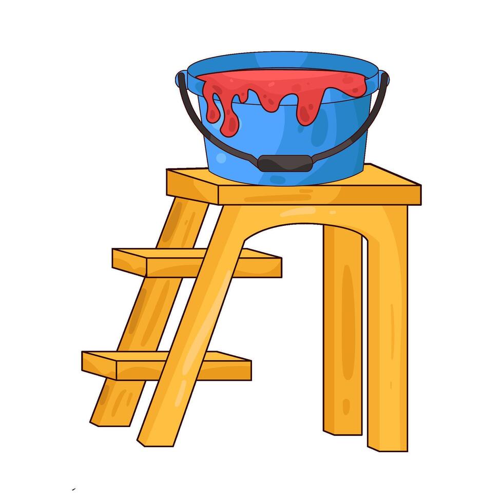 Illustration of red paint bucket vector