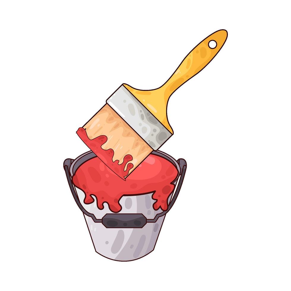 Illustration of red paint bucket vector