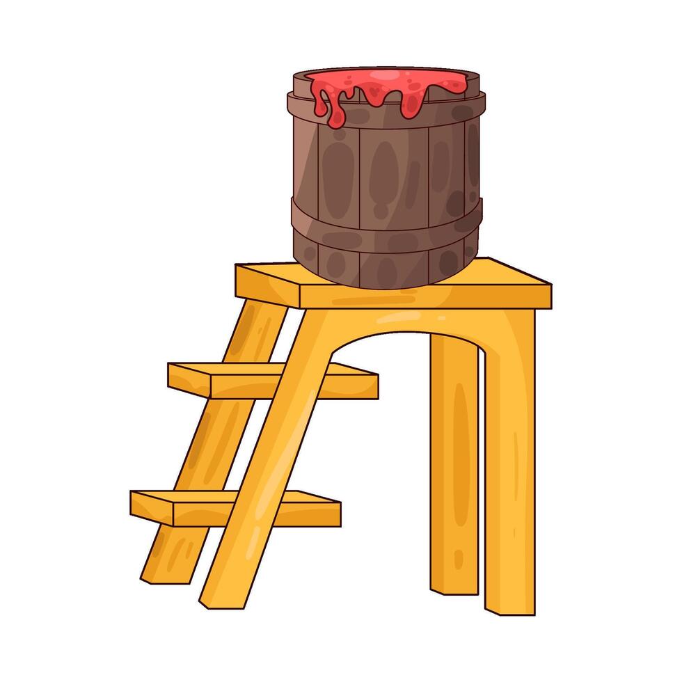Illustration of red paint bucket vector