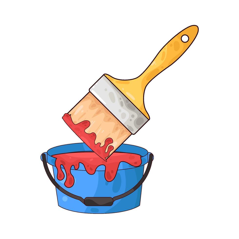Illustration of red paint bucket vector