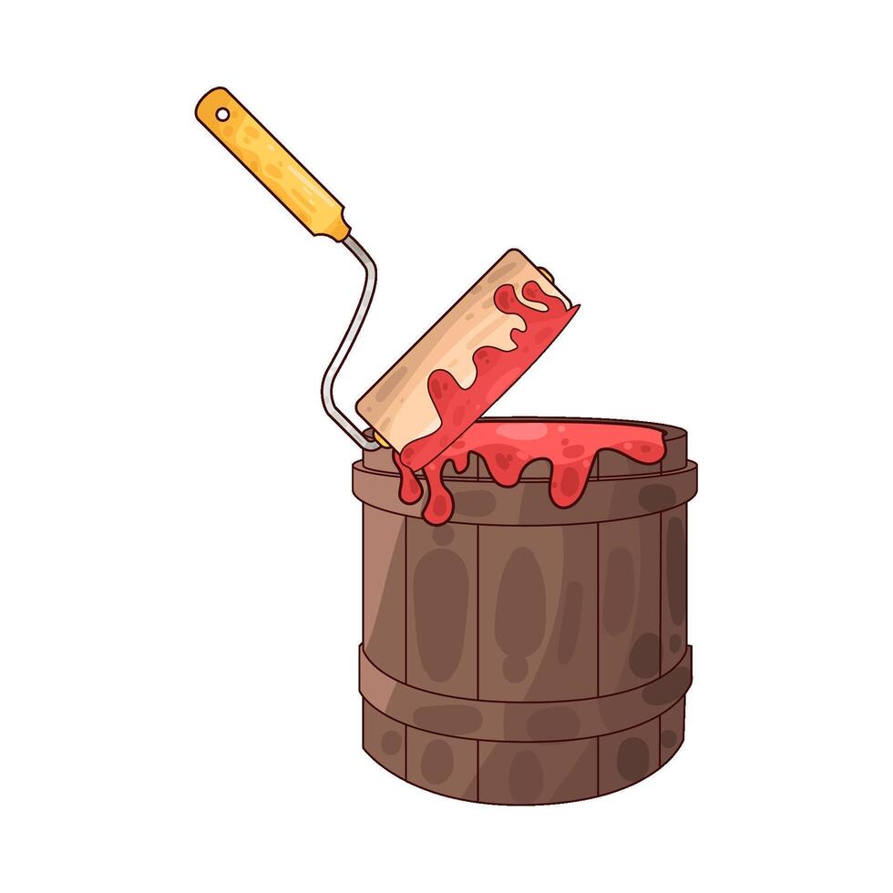 Illustration of red paint bucket vector