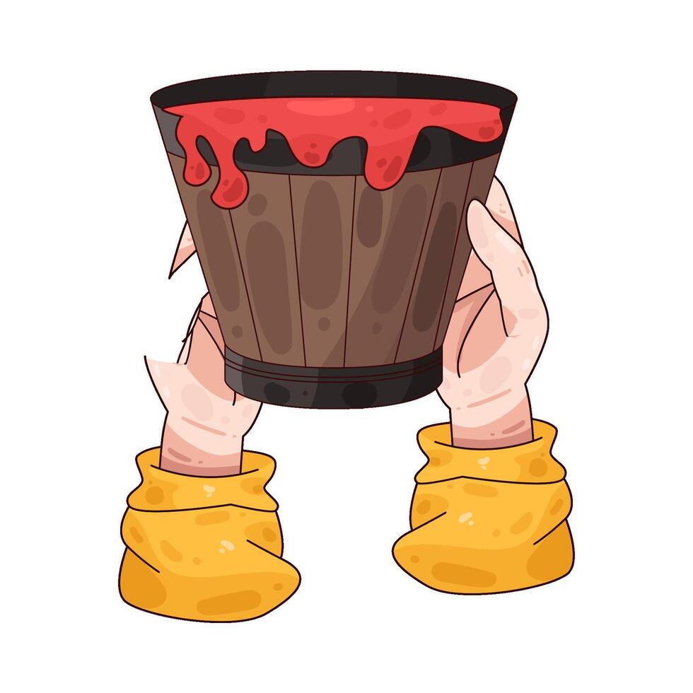 Illustration of red paint bucket vector