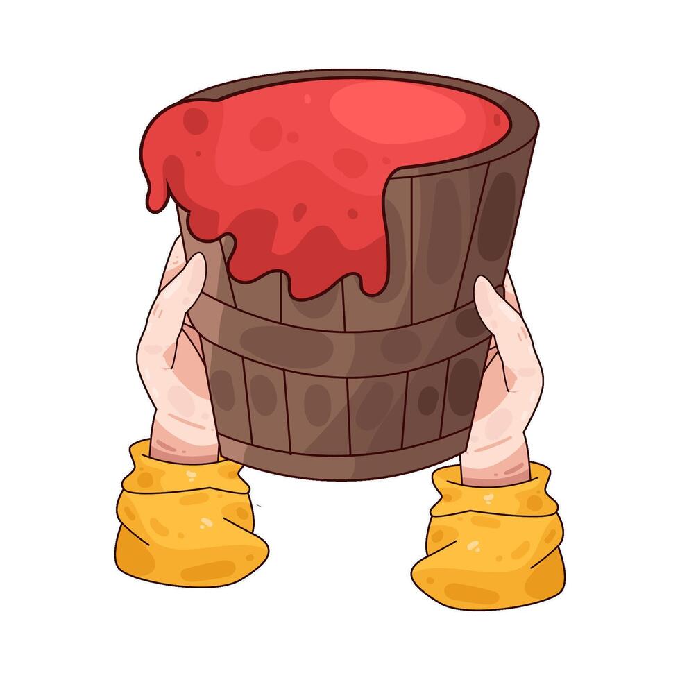 Illustration of red paint bucket vector
