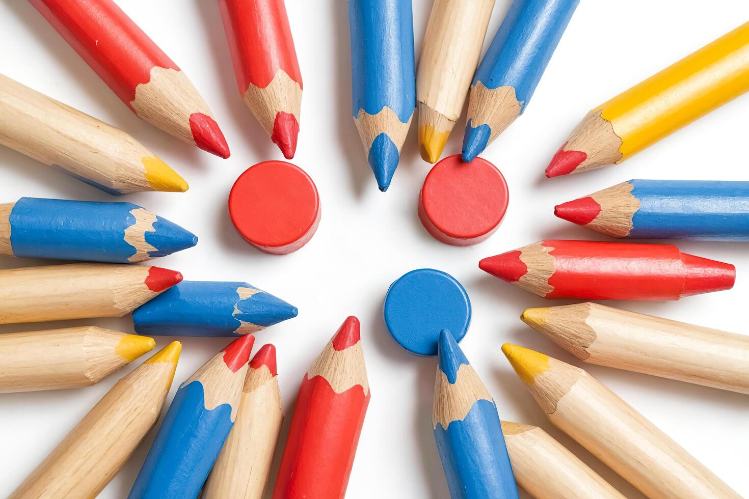 Colorful Pencils Arranged In A Circle photo