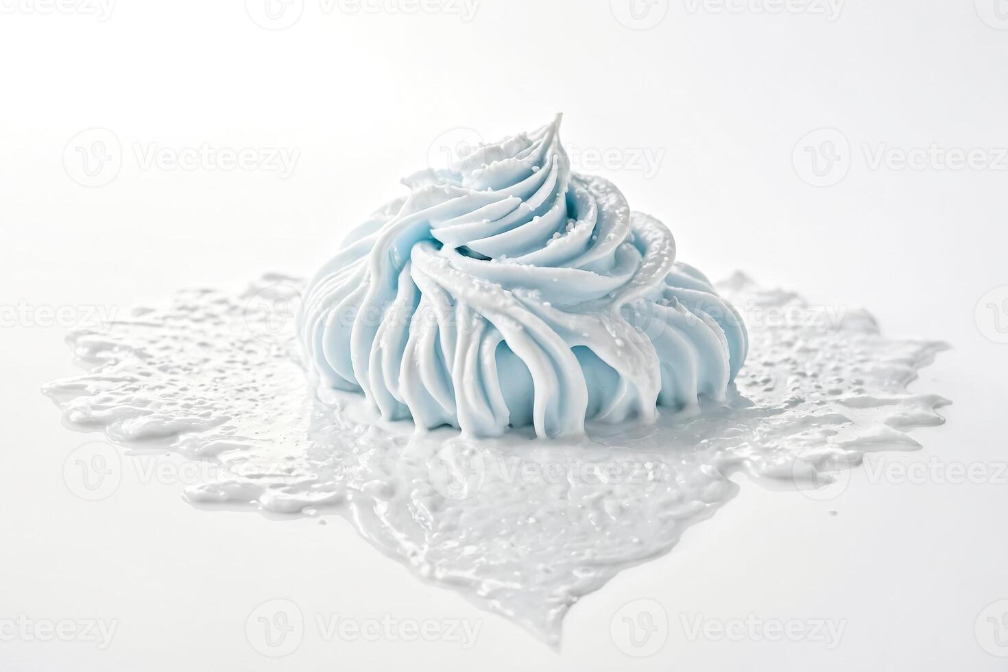 Close-up of Whipped Cream on a White Background photo