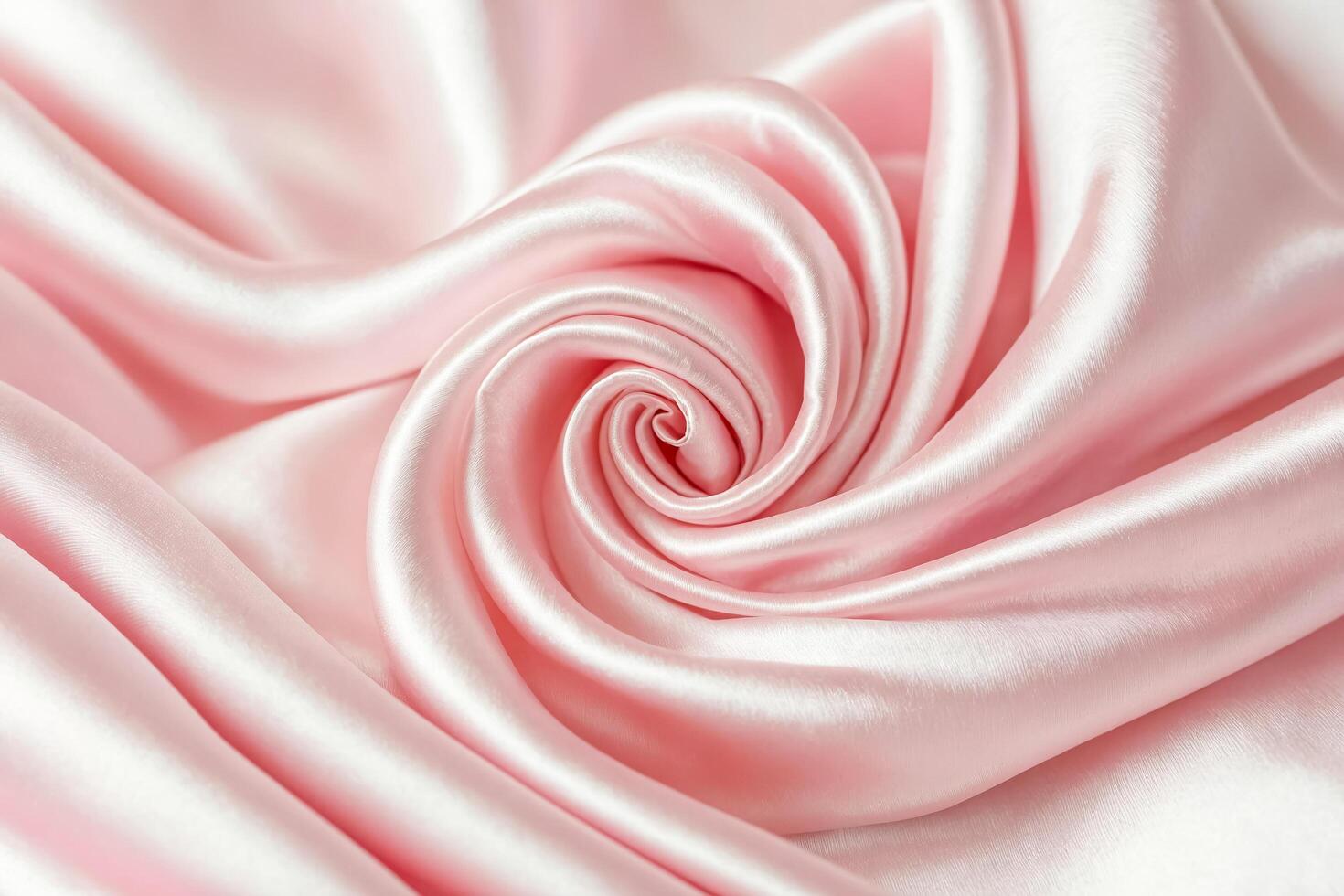Soft pink satin fabric with a swirl pattern photo