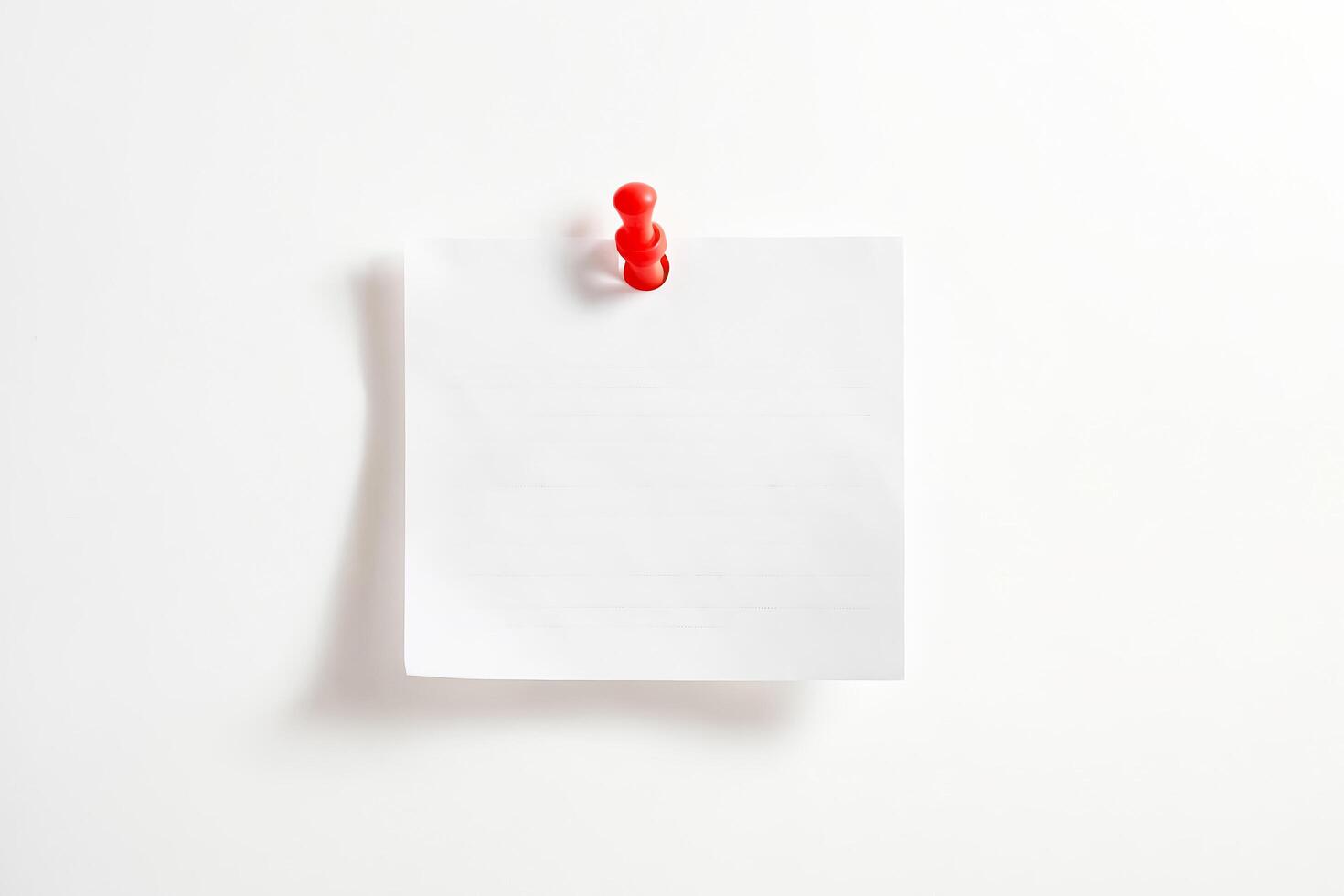 Blank Note Paper with Red Push Pin photo