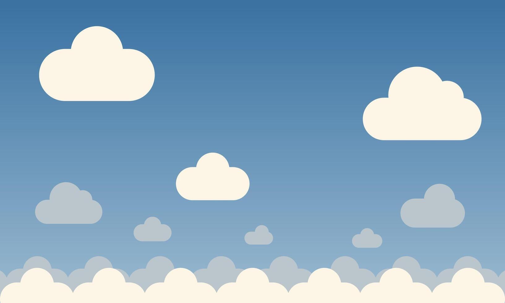 Cartoon clouds background, Sky and Clouds, Beautiful Background. Stylish design with a flat, cartoon poster, flyers, postcards, web banners. holiday mood, airy atmosphere. vector