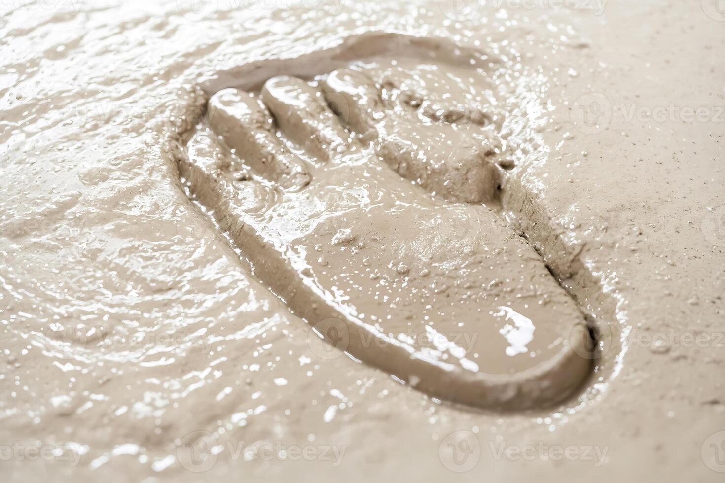Footprint in Wet Cement photo