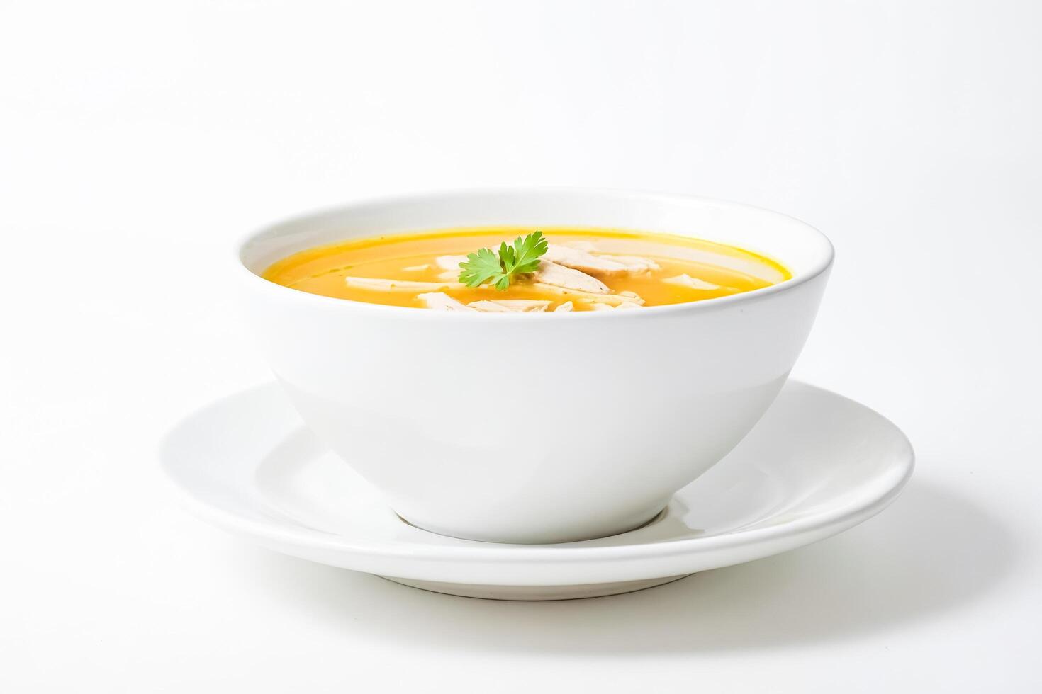 Creamy Pumpkin Soup in White Bowl photo