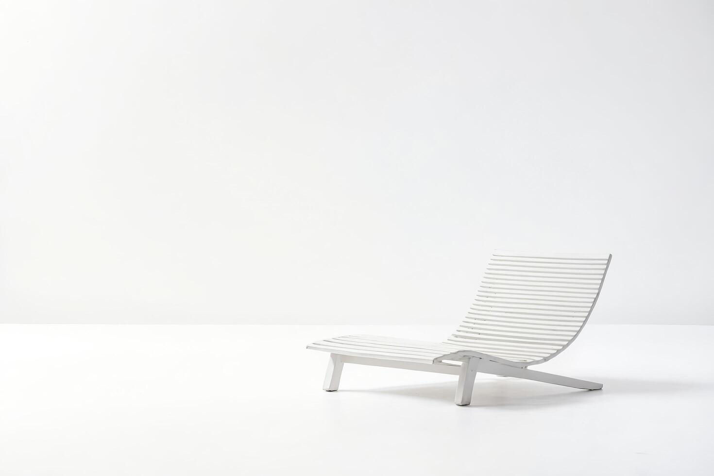 White Wooden Chair on White Background photo