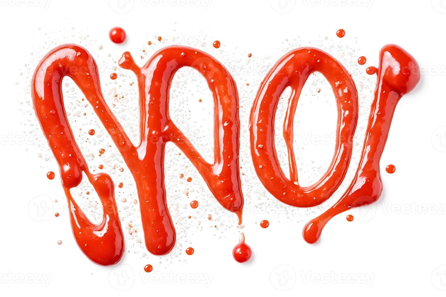 Ketchup Splashes Forming Word NO photo