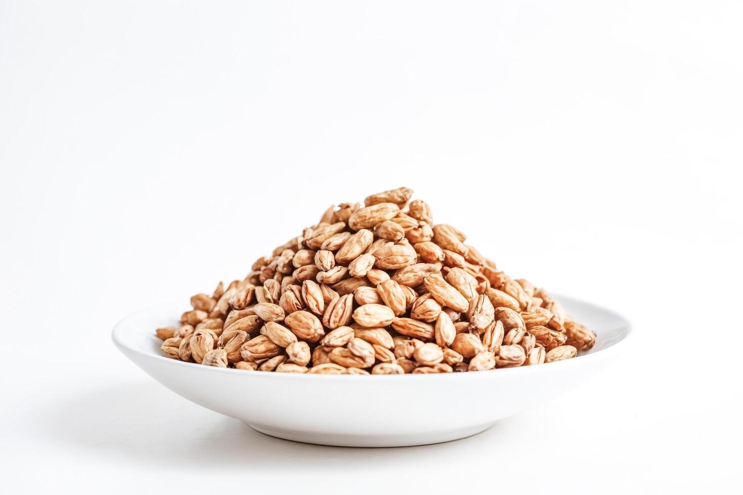 Bowl of Honey Smacks cereal on a white background photo