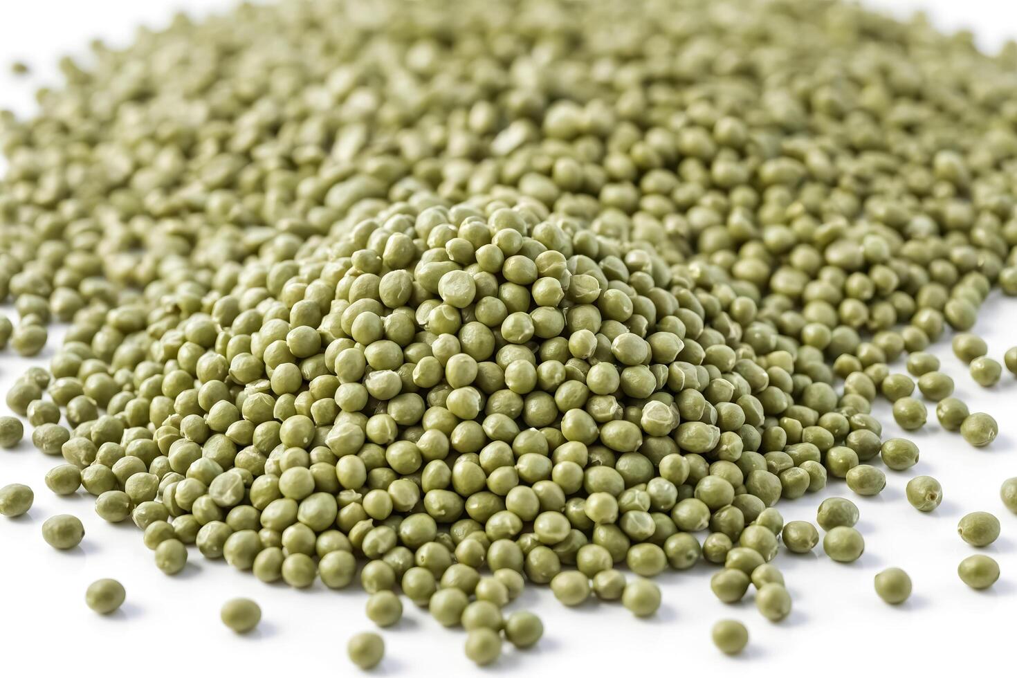 Green peas on white background photo