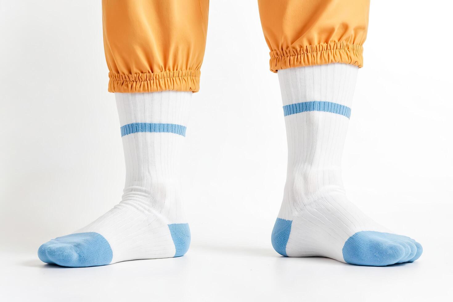White Socks with Blue Accents photo