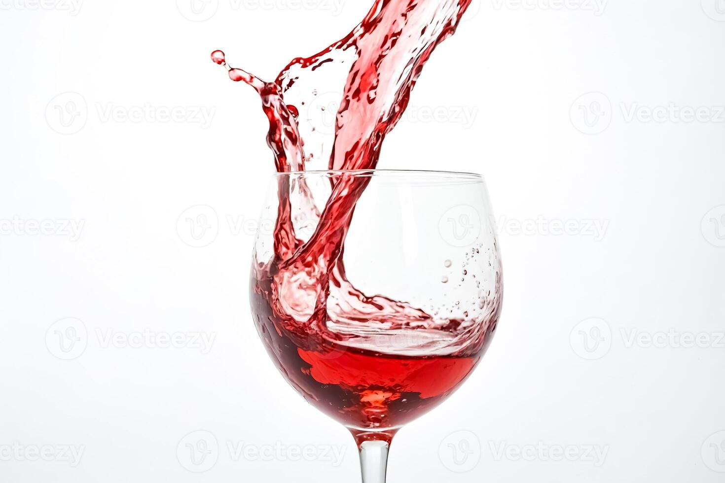 Red Wine Pouring and Splashing into a Glass photo