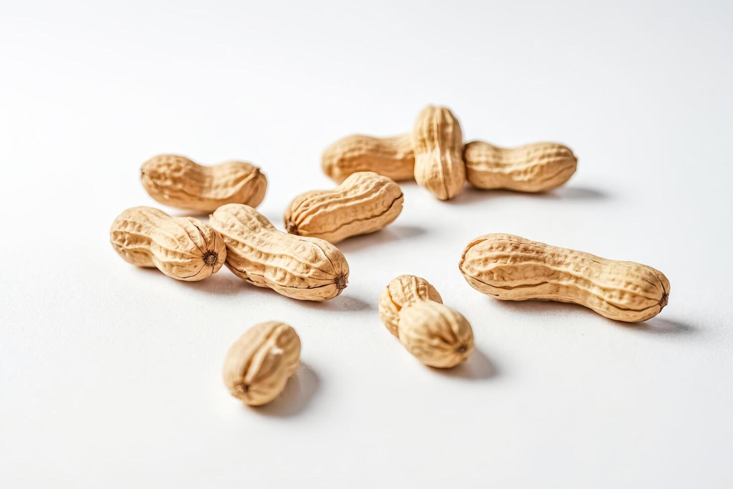 Peanuts in Shell on White Background photo
