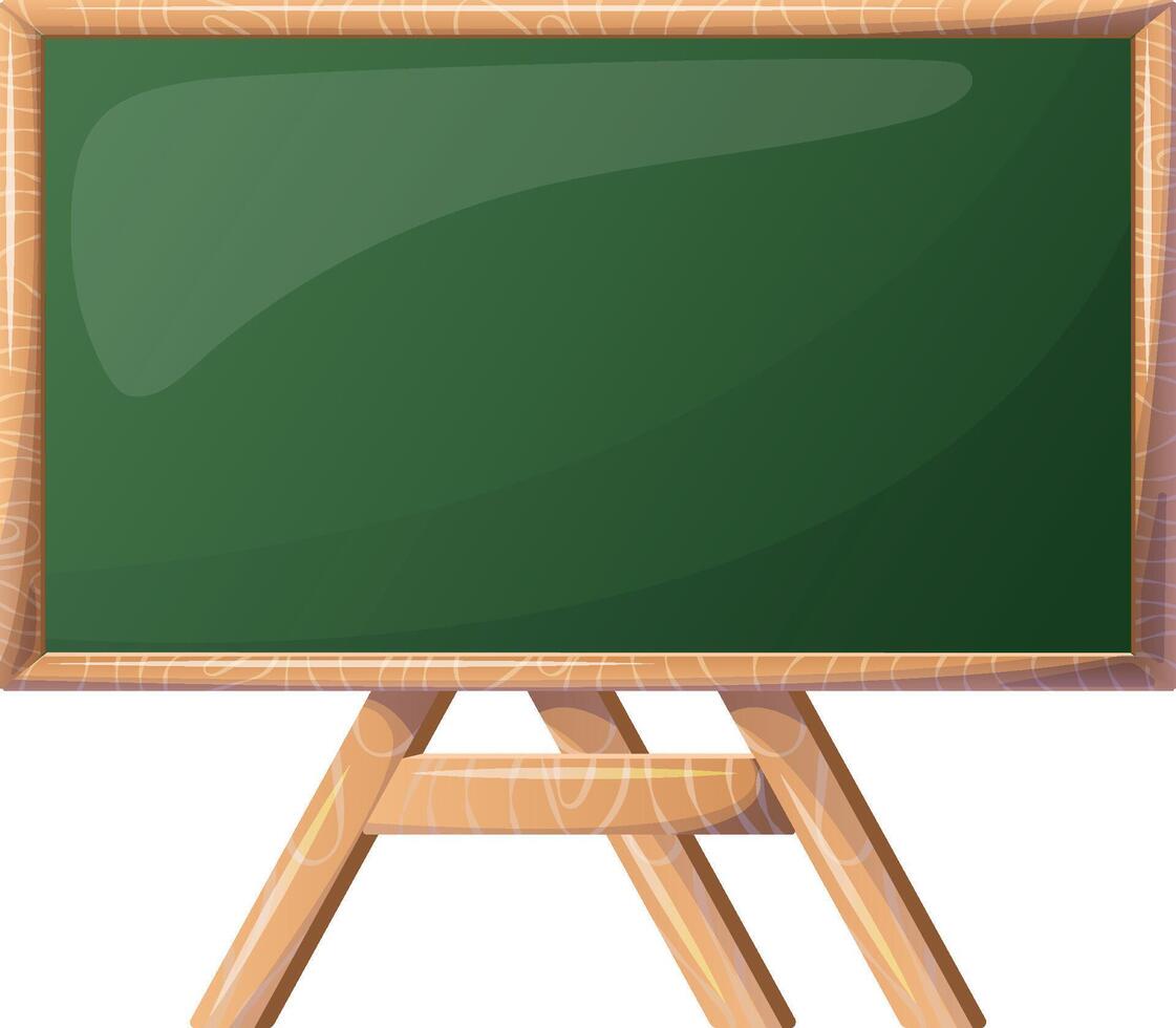Realistic green chalkboard with wooden frame isolated on white background. Rubbed out dirty chalkboard. Empty school chalkboard for classroom or restaurant menu. template blackboard for design vector