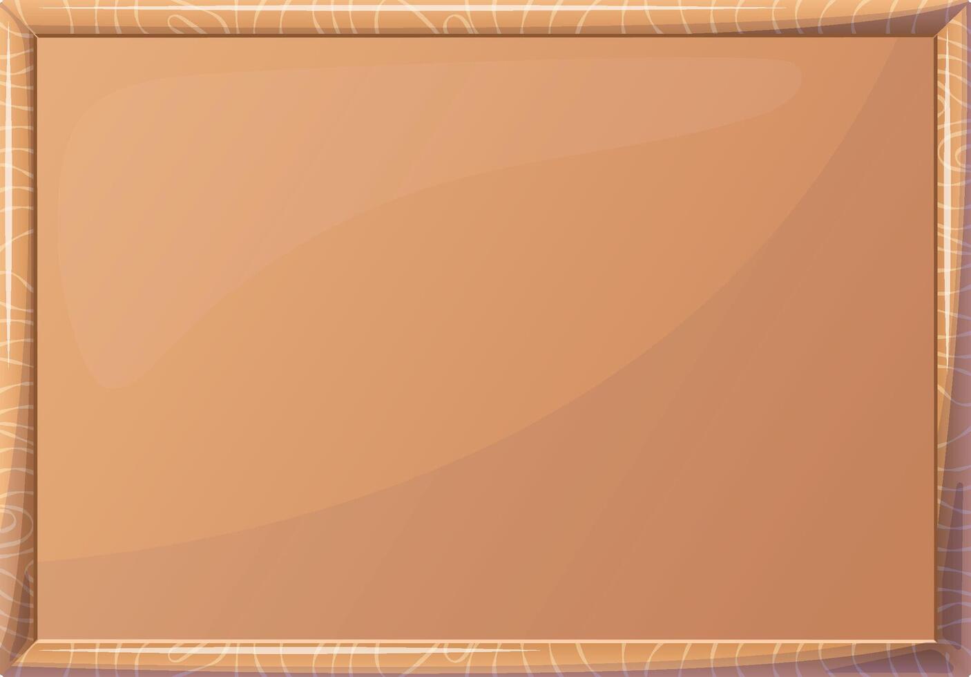Bulletin Board, cork desk in wooden frame, empty in cartoon style isolated on white background. Grain texture, wall schedule. illustration vector