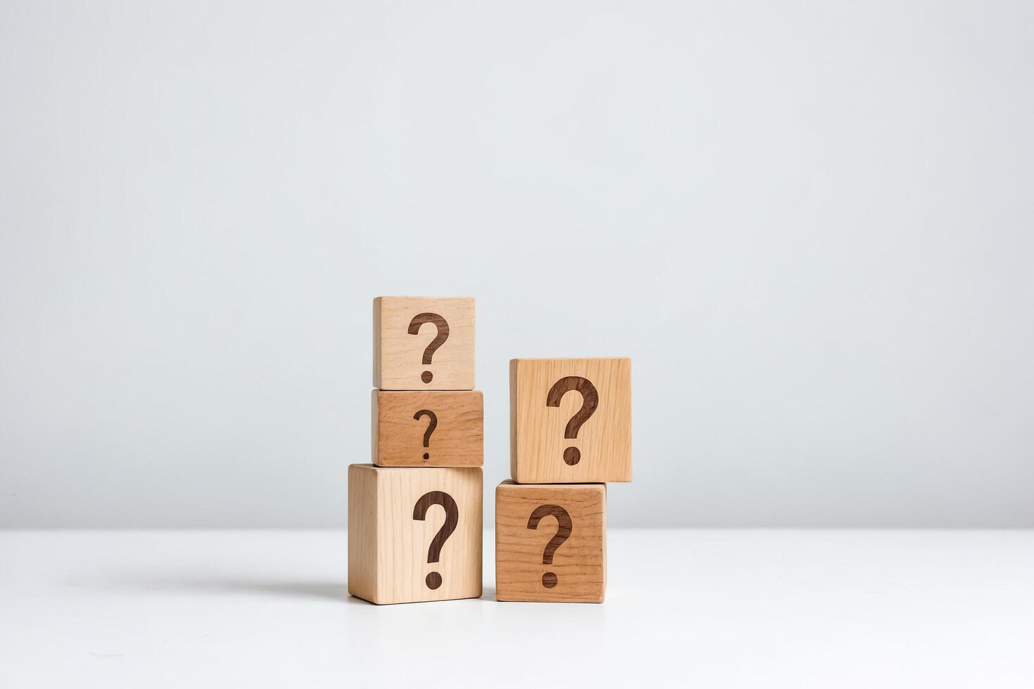Wooden Blocks with Question Marks photo