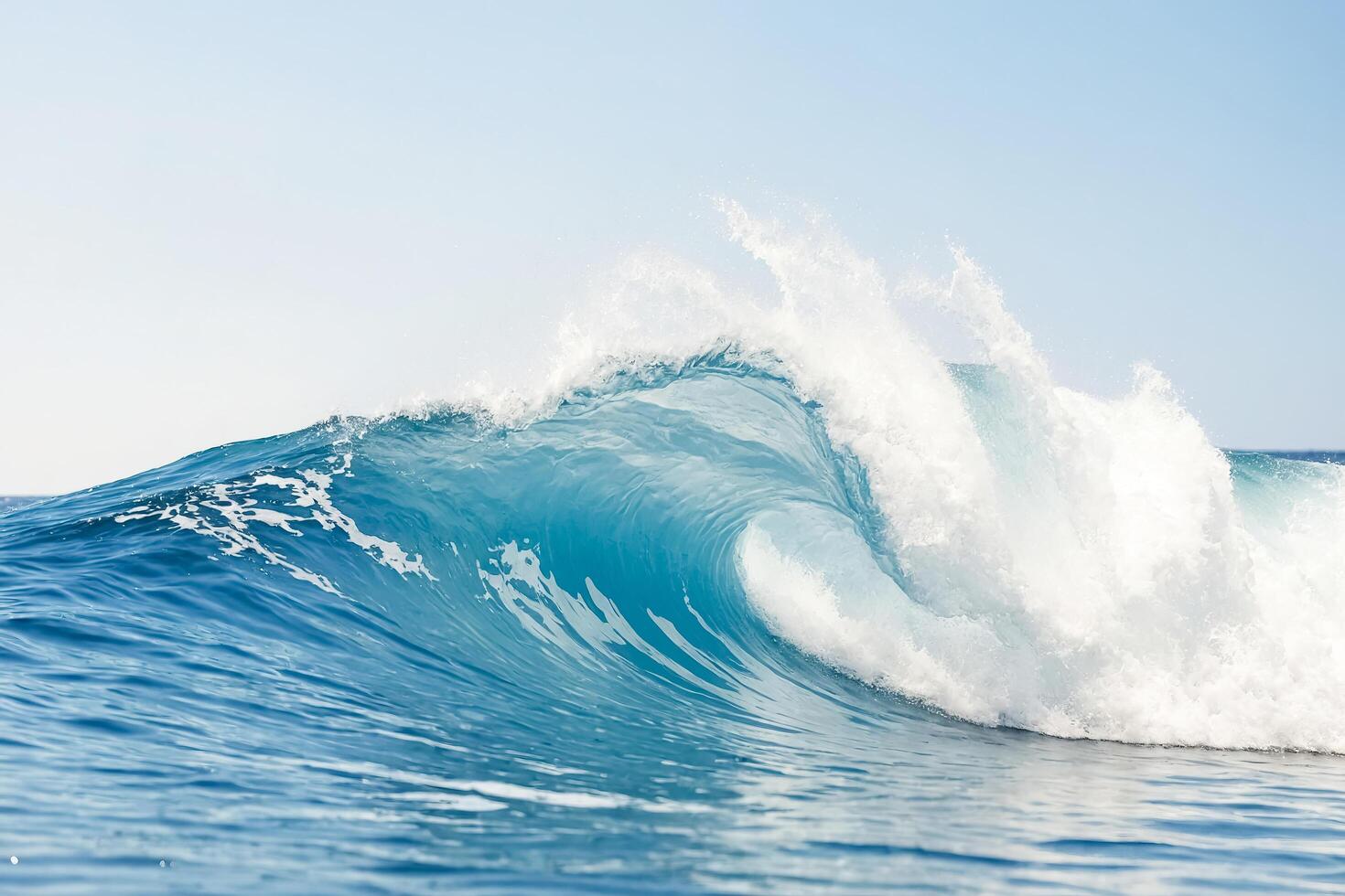 Blue Ocean Wave Breaking photo
