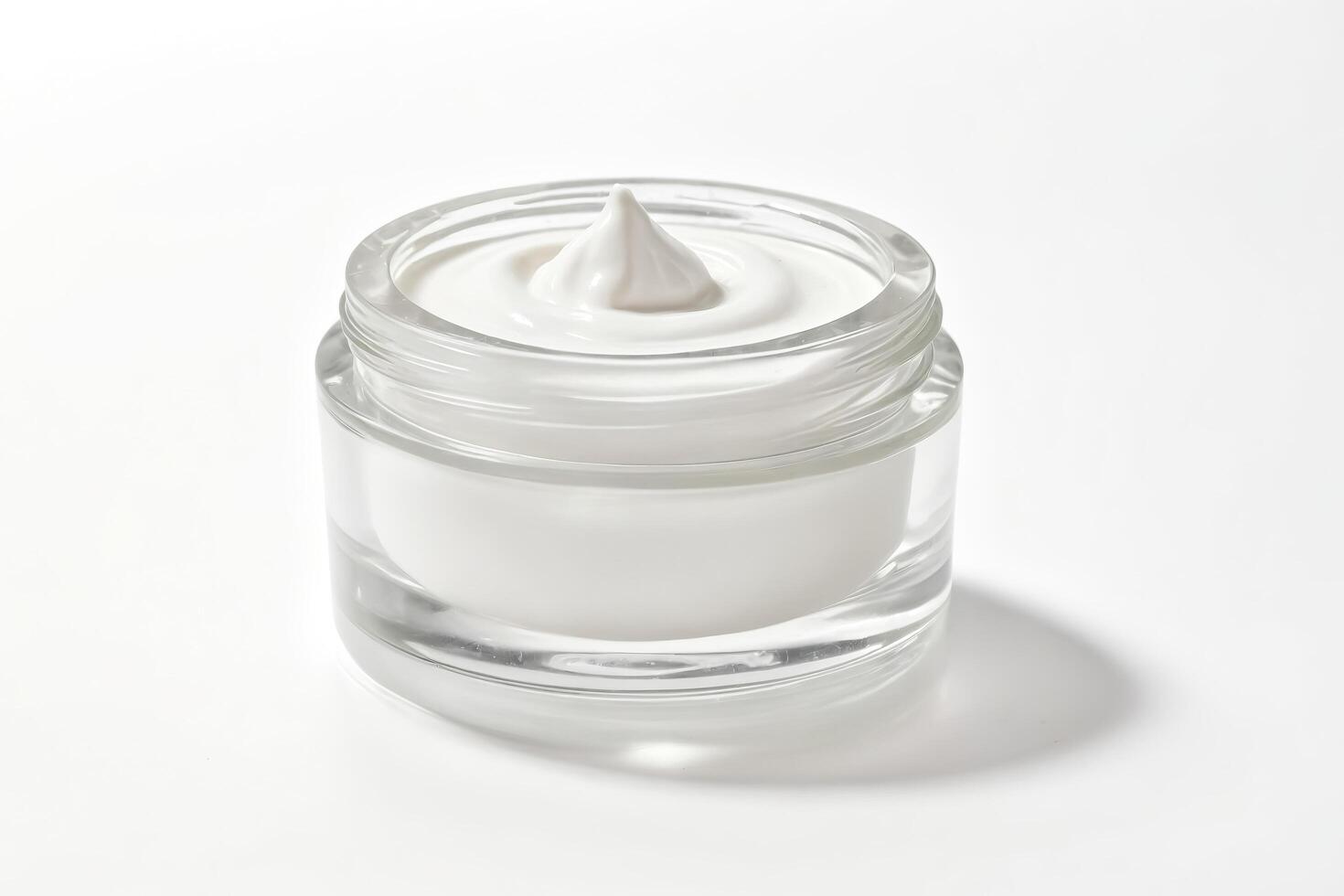 White Cream in a Glass Jar photo
